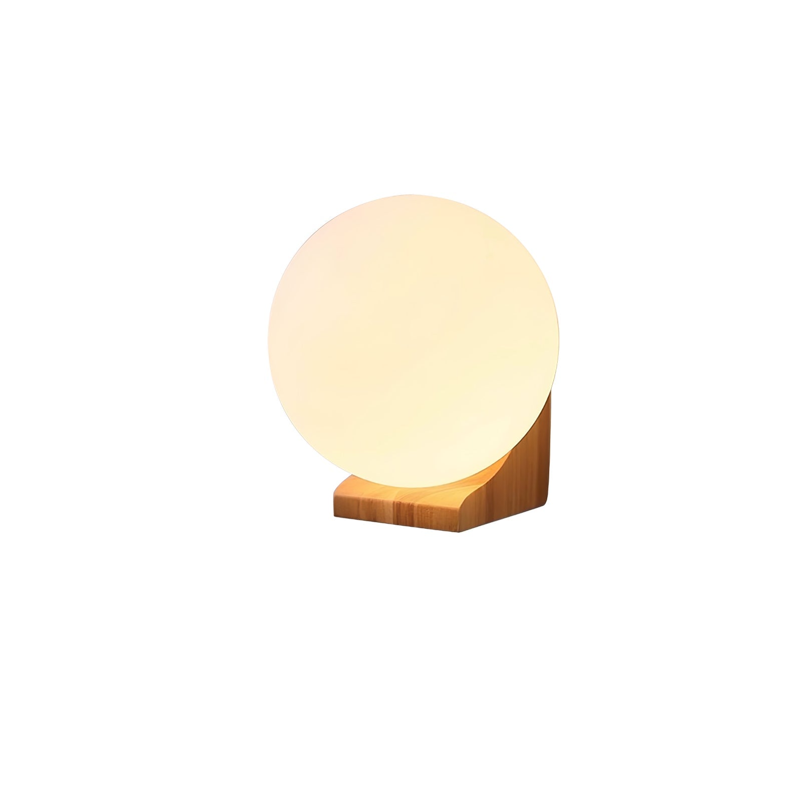 Modern Spherical Glass Globe Wall Sconce with Natural Solid Wood Base and G9 LED Socket