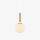 Modern Spherical Glass Pendant Light Brass and Black Contemporary Ceiling Hanging Fixture