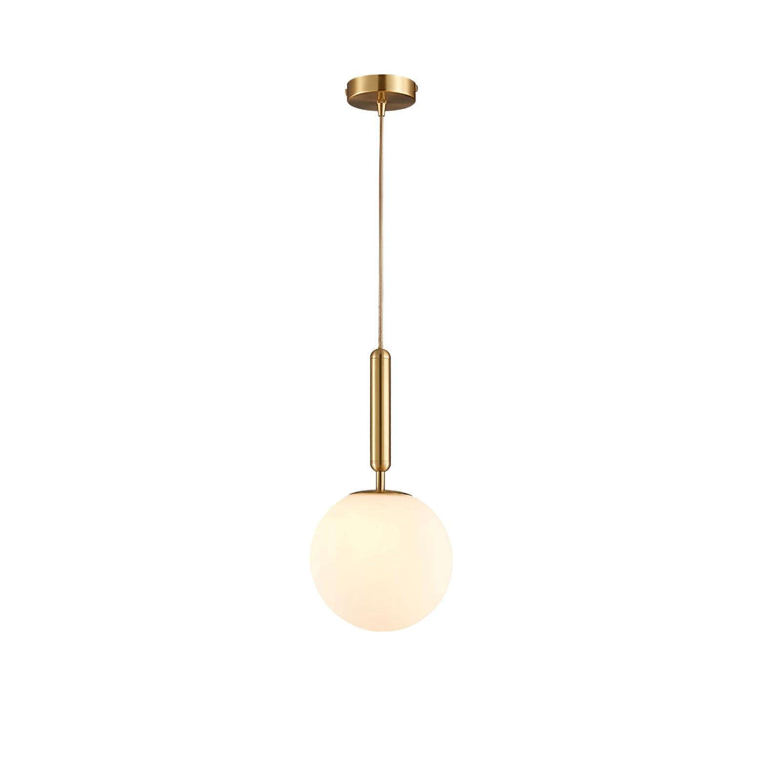 Modern Spherical Glass Pendant Light Brass and Black Contemporary Ceiling Hanging Fixture