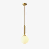 Modern Spherical Glass Pendant Light Brass and Black Contemporary Ceiling Hanging Fixture