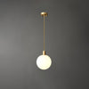 Modern Spherical Glass Pendant Light Brass and Black Contemporary Ceiling Hanging Fixture
