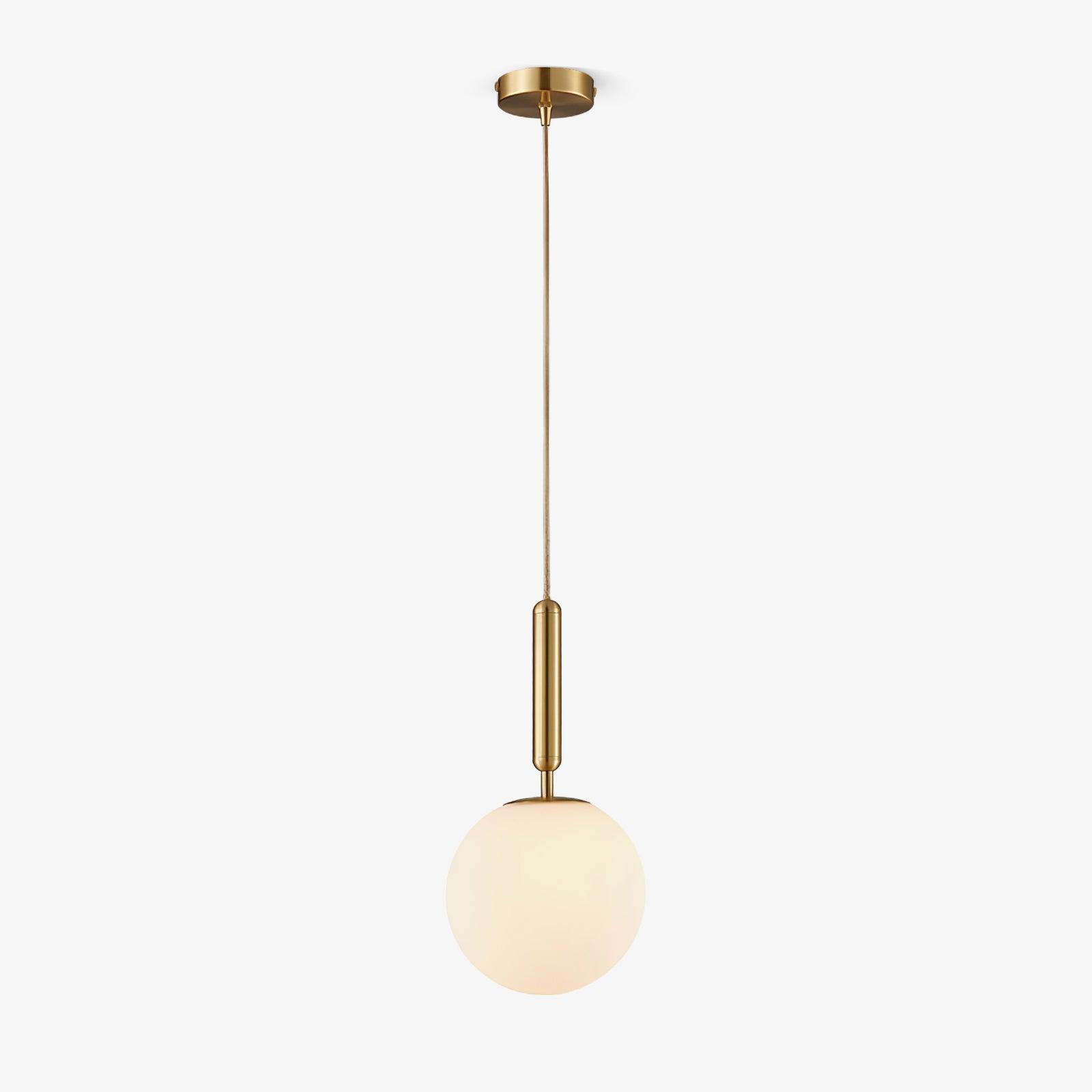Modern Spherical Glass Pendant Light Brass and Black Contemporary Ceiling Hanging Fixture