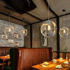 Modern Spherical Iron Cage Chandelier Vintage Style Hanging Lamp in Black and White