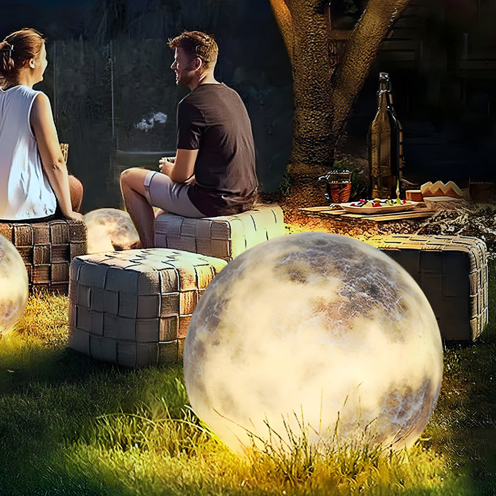 Modern Spherical Moon Lawn Light Waterproof Outdoor Garden Lamp for Landscape and Backyard Decor