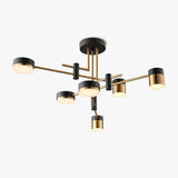 Modern Spider Jewel LED Chandelier Black and Gold Gasolier Ceiling Light for Dining Room and Living Area