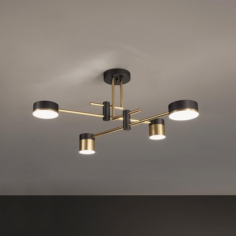 Modern Spider Jewel LED Chandelier Black and Gold Gasolier Ceiling Light for Dining Room and Living Area