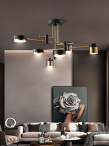 Modern Spider Jewel LED Chandelier Black and Gold Gasolier Ceiling Light for Dining Room and Living Area