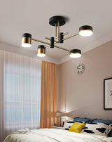 Modern Spider Jewel LED Chandelier Black and Gold Gasolier Ceiling Light for Dining Room and Living Area
