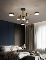 Modern Spider Jewel LED Chandelier Black and Gold Gasolier Ceiling Light for Dining Room and Living Area
