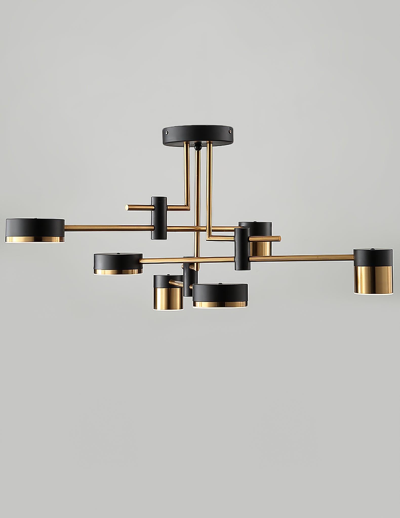 Modern Spider Jewel LED Chandelier Black and Gold Gasolier Ceiling Light for Dining Room and Living Area