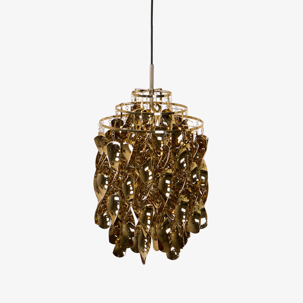 Modern Spiral Acrylic Pendant Light Gold and Silver Electroplated Chandelier for Indoor Use