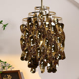 Modern Spiral Acrylic Pendant Light Gold and Silver Electroplated Chandelier for Indoor Use
