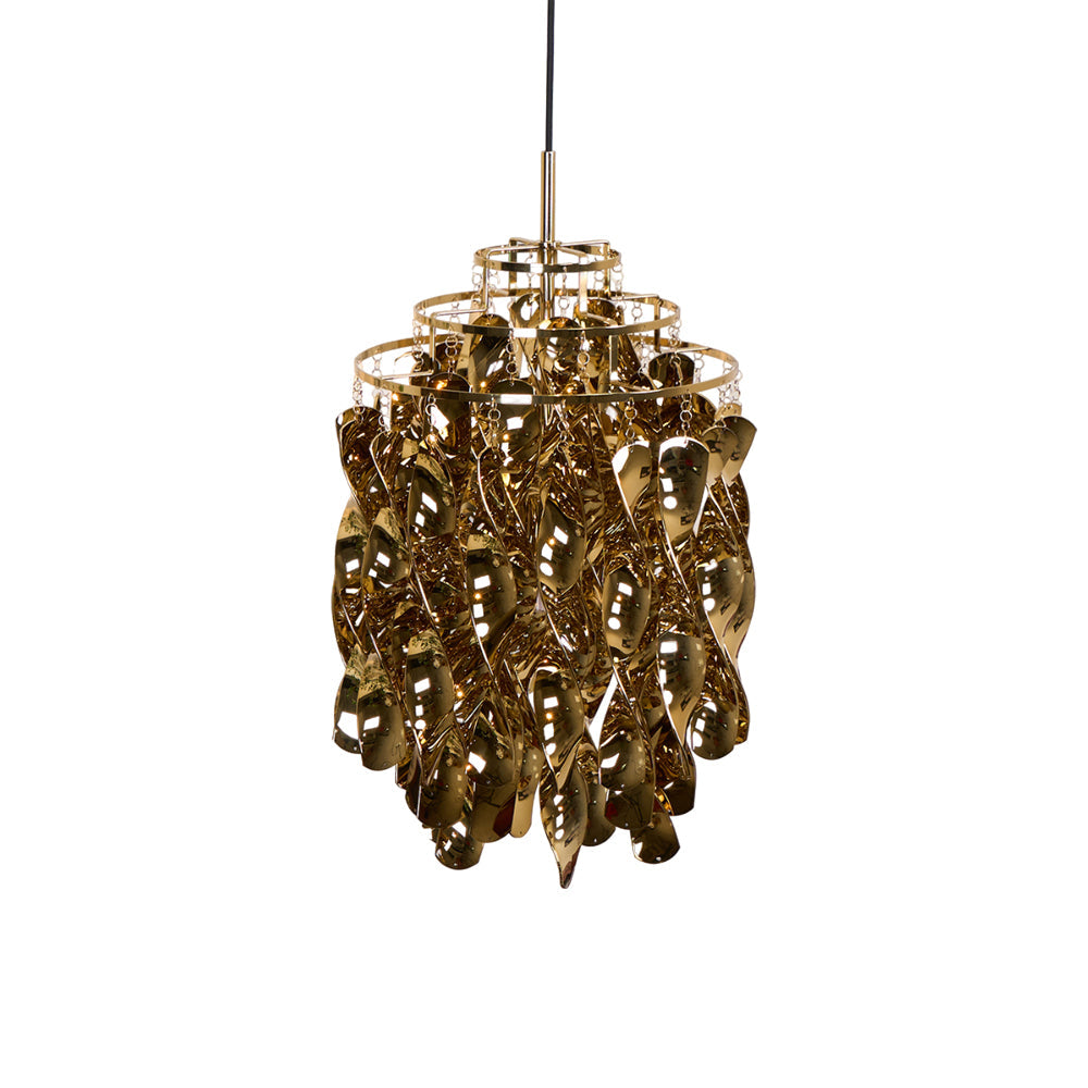 Modern Spiral Acrylic Pendant Light Gold and Silver Electroplated Chandelier for Indoor Use