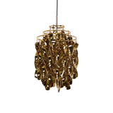 Modern Spiral Acrylic Pendant Light Gold and Silver Electroplated Chandelier for Indoor Use