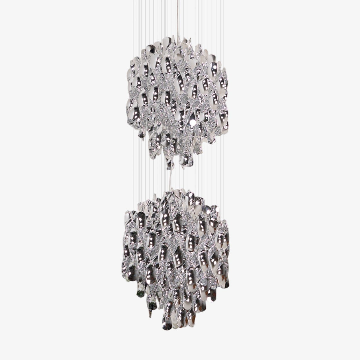 Modern Spiral Acrylic Pendant Light Gold and Silver Electroplated Chandelier for Indoor Use