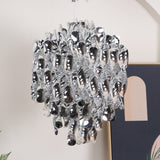 Modern Spiral Acrylic Pendant Light Gold and Silver Electroplated Chandelier for Indoor Use