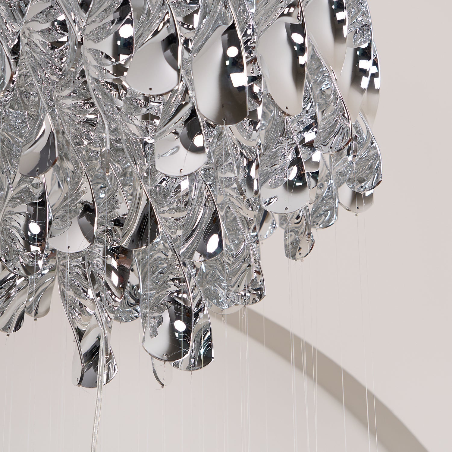 Modern Spiral Acrylic Pendant Light Gold and Silver Electroplated Chandelier for Indoor Use