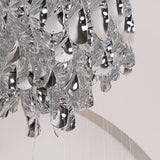 Modern Spiral Acrylic Pendant Light Gold and Silver Electroplated Chandelier for Indoor Use