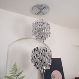 Modern Spiral Acrylic Pendant Light Gold and Silver Electroplated Chandelier for Indoor Use