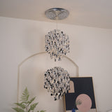 Modern Spiral Acrylic Pendant Light Gold and Silver Electroplated Chandelier for Indoor Use