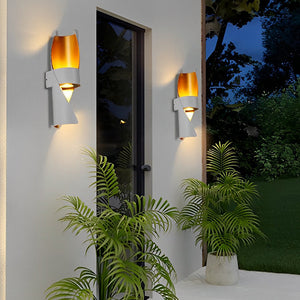 Modern Spiral Exterior Up and Down Wall Light for Garden Porch IP65 Waterproof Wall Sconce