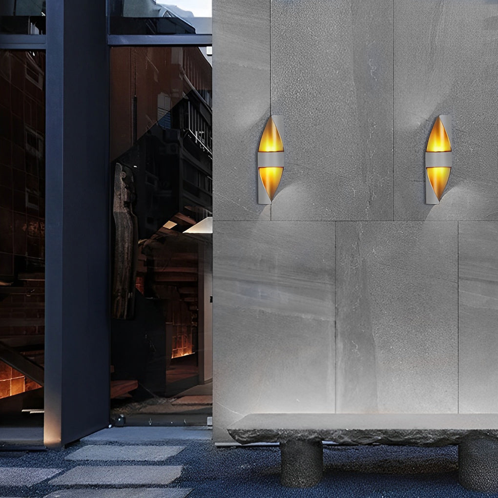 Modern Spiral Exterior Up and Down Wall Light for Garden Porch IP65 Waterproof Wall Sconce