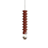 Modern Spiral Gourd Metal Pendant Light with Semi Plated Chrome Bulb for Dining Room and Bedroom Decor