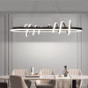 Modern Spiral LED Chandelier Dimmable Black Hanging Pendant Light for Dining Room