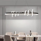Modern Spiral LED Chandelier Dimmable Black Hanging Pendant Light for Dining Room