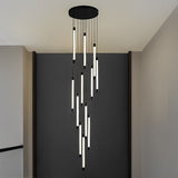 Modern Spiral LED Staircase Chandelier Long Acrylic Pendant Light for Duplex Foyer and Hallways