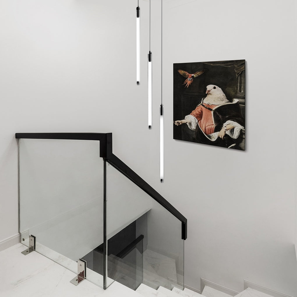 Modern Spiral LED Staircase Chandelier Long Acrylic Pendant Light for Duplex Foyer and Hallways