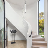 Modern Spiral LED Staircase Chandelier Long Acrylic Pendant Light for Duplex Foyer and Hallways