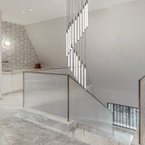 Modern Spiral LED Staircase Chandelier Long Acrylic Pendant Light for Duplex Foyer and Hallways