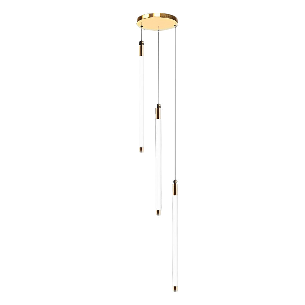 Modern Spiral LED Staircase Chandelier Long Acrylic Pendant Light for Duplex Foyer and Hallways