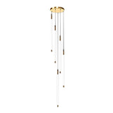 Modern Spiral LED Staircase Chandelier Long Acrylic Pendant Light for Duplex Foyer and Hallways
