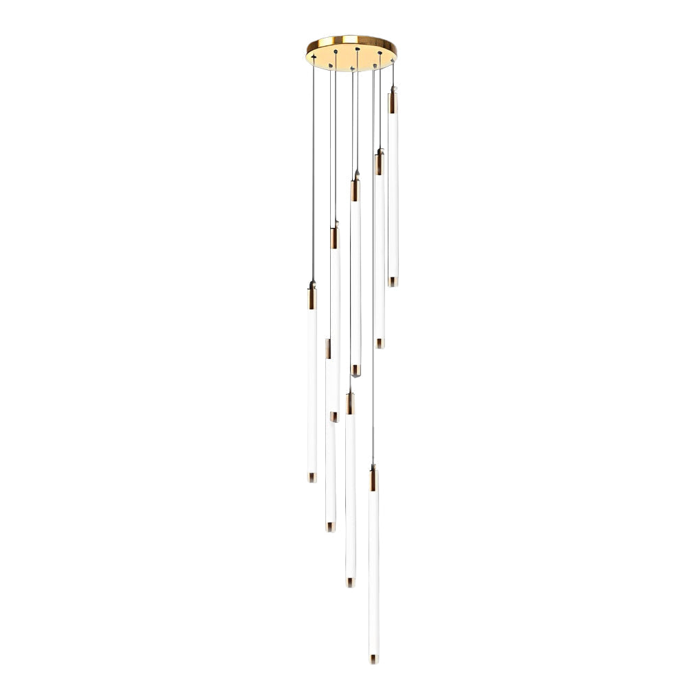 Modern Spiral LED Staircase Chandelier Long Acrylic Pendant Light for Duplex Foyer and Hallways