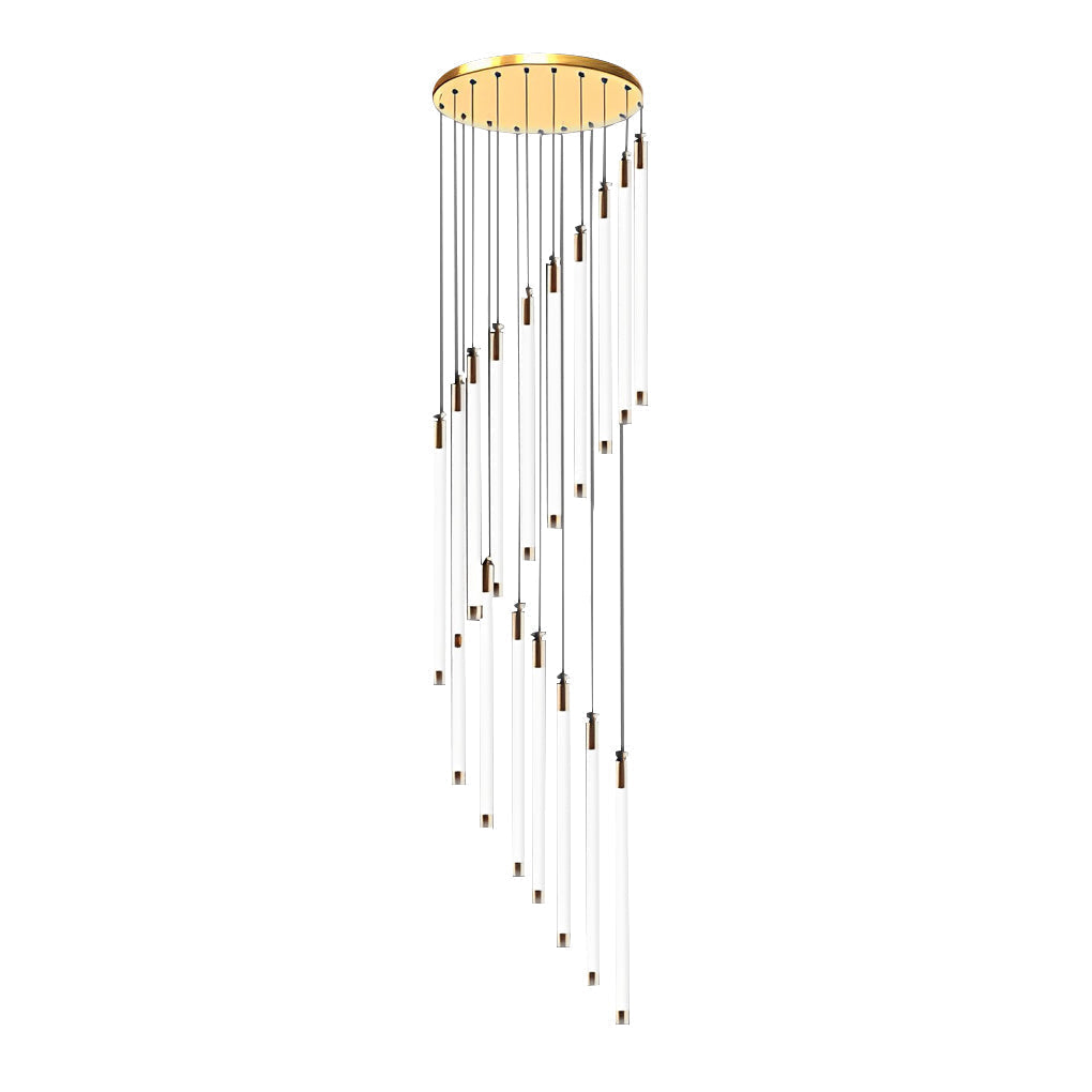Modern Spiral LED Staircase Chandelier Long Acrylic Pendant Light for Duplex Foyer and Hallways