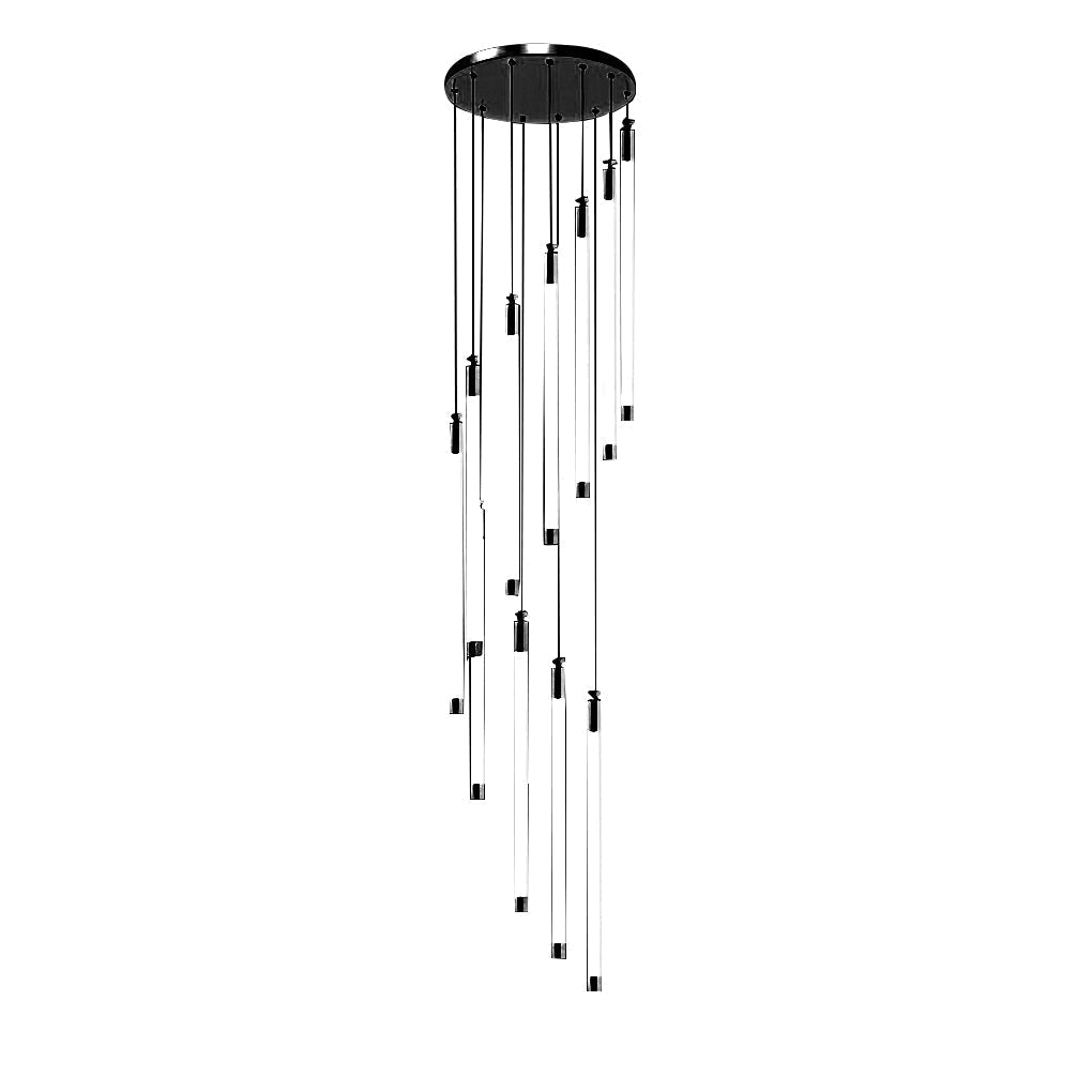 Modern Spiral LED Staircase Chandelier Long Acrylic Pendant Light for Duplex Foyer and Hallways