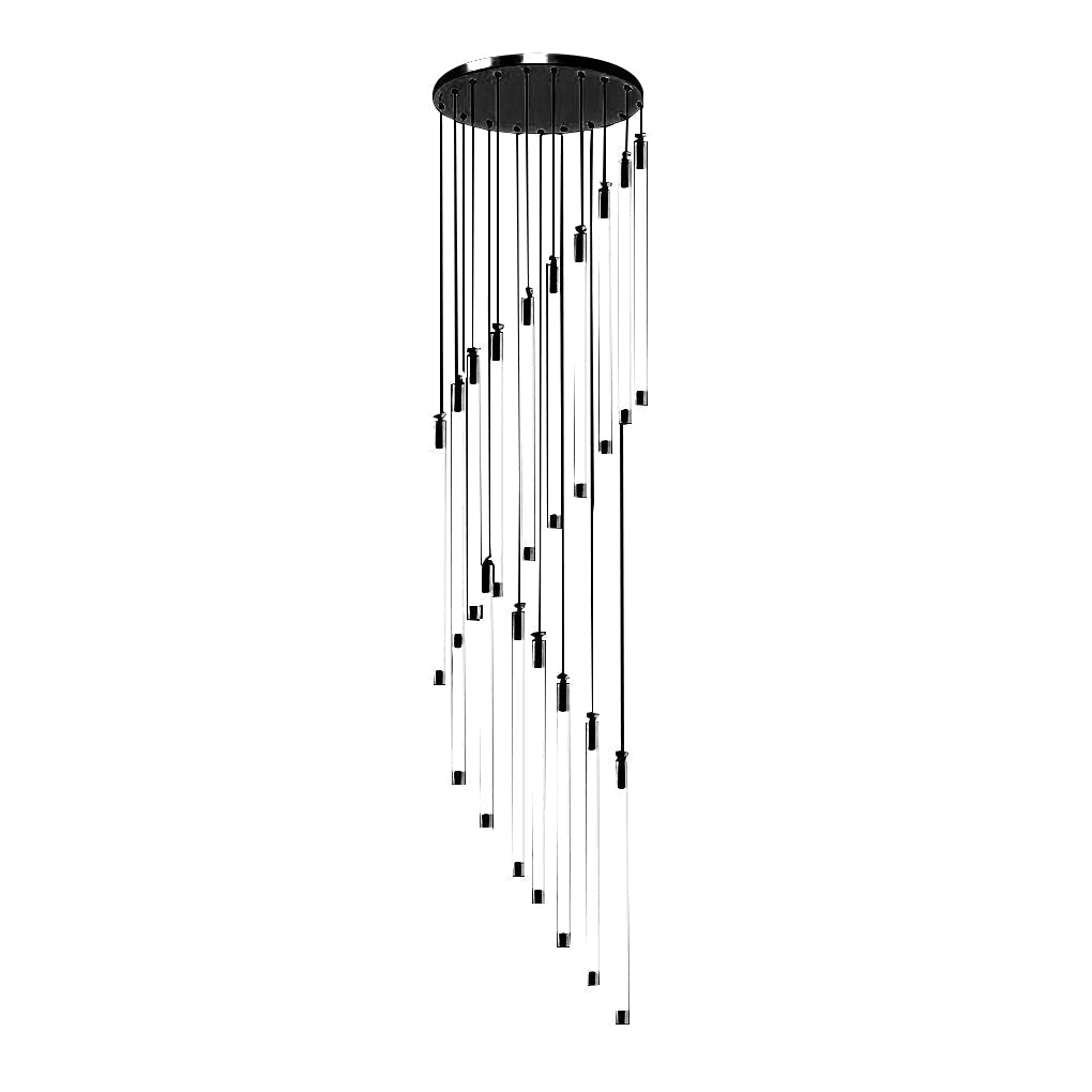 Modern Spiral LED Staircase Chandelier Long Acrylic Pendant Light for Duplex Foyer and Hallways