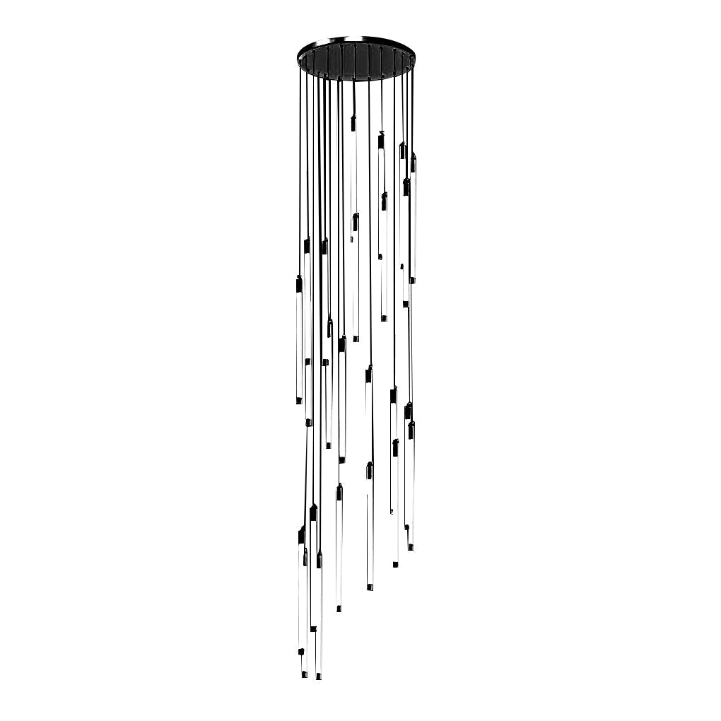 Modern Spiral LED Staircase Chandelier Long Acrylic Pendant Light for Duplex Foyer and Hallways