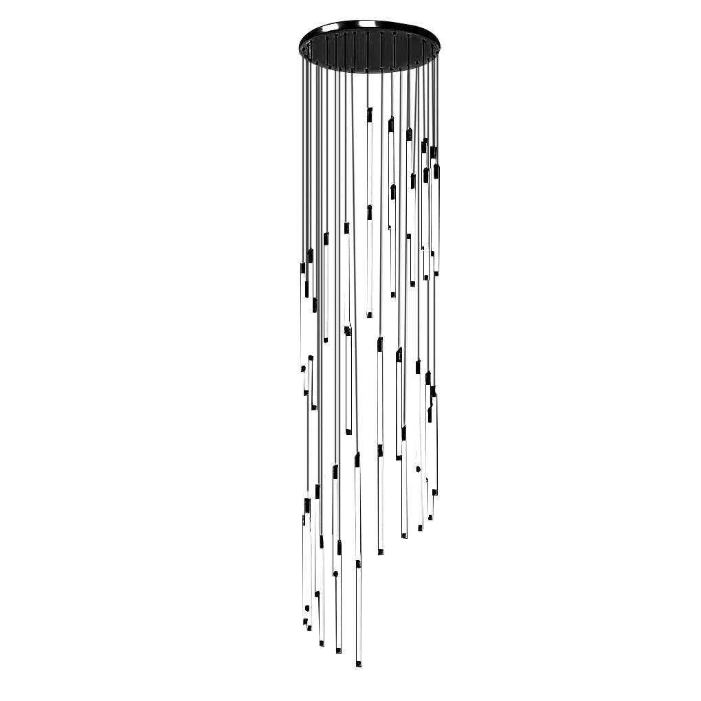 Modern Spiral LED Staircase Chandelier Long Acrylic Pendant Light for Duplex Foyer and Hallways