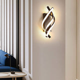 Modern Spiral LED Wall Sconce Minimalist Three Color Dimming Bedside Light Fixture
