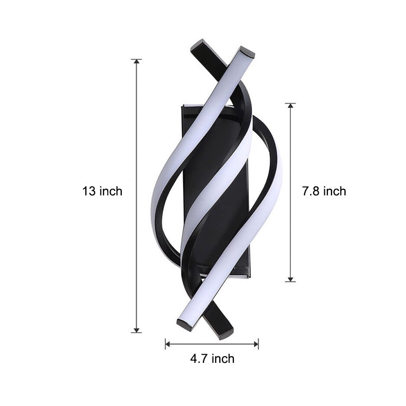 Modern Spiral LED Wall Sconce Minimalist Three Color Dimming Bedside Light Fixture