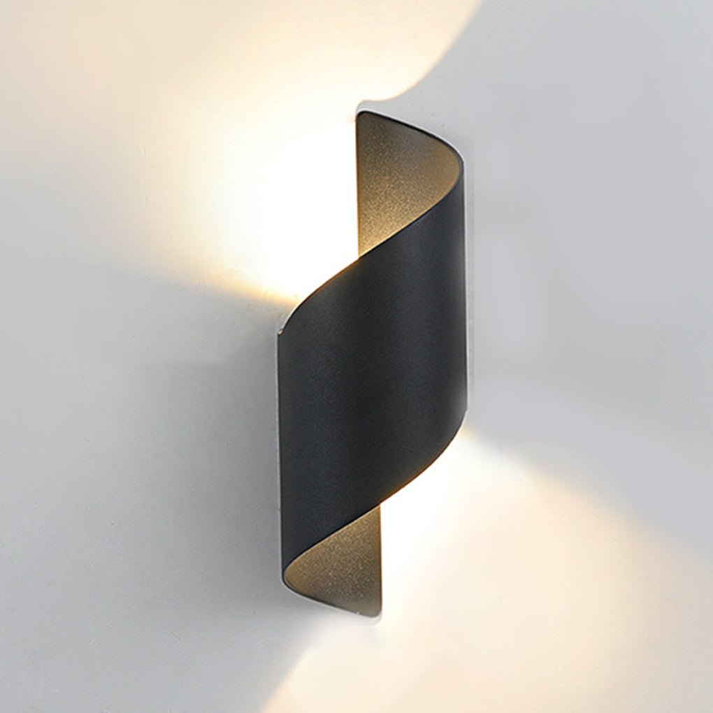 Modern Spiral LED Waterproof Outdoor Wall Light Up and Down Luminous Exterior Sconce for Aisle