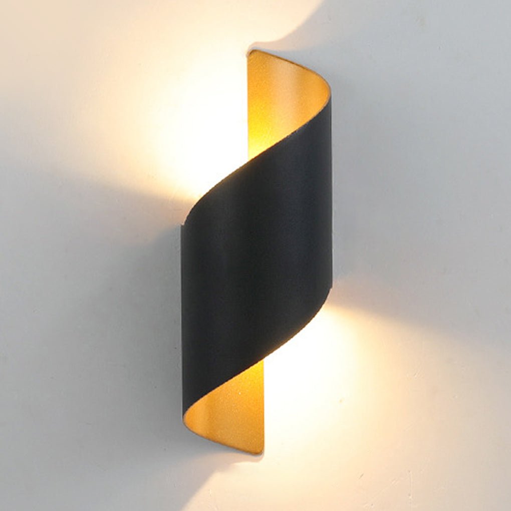 Modern Spiral LED Waterproof Outdoor Wall Light Up and Down Luminous Exterior Sconce for Aisle