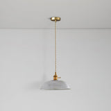 Modern Spiral Ribbed Glass Ceiling Pendant Light with Polished Brass Accents
