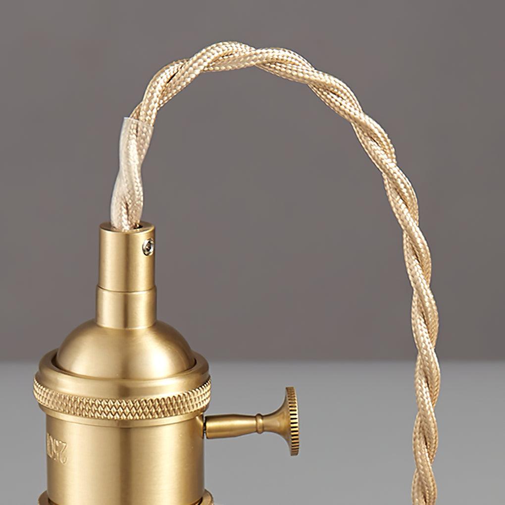 Modern Spiral Ribbed Glass Ceiling Pendant Light with Polished Brass Accents