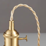 Modern Spiral Ribbed Glass Ceiling Pendant Light with Polished Brass Accents