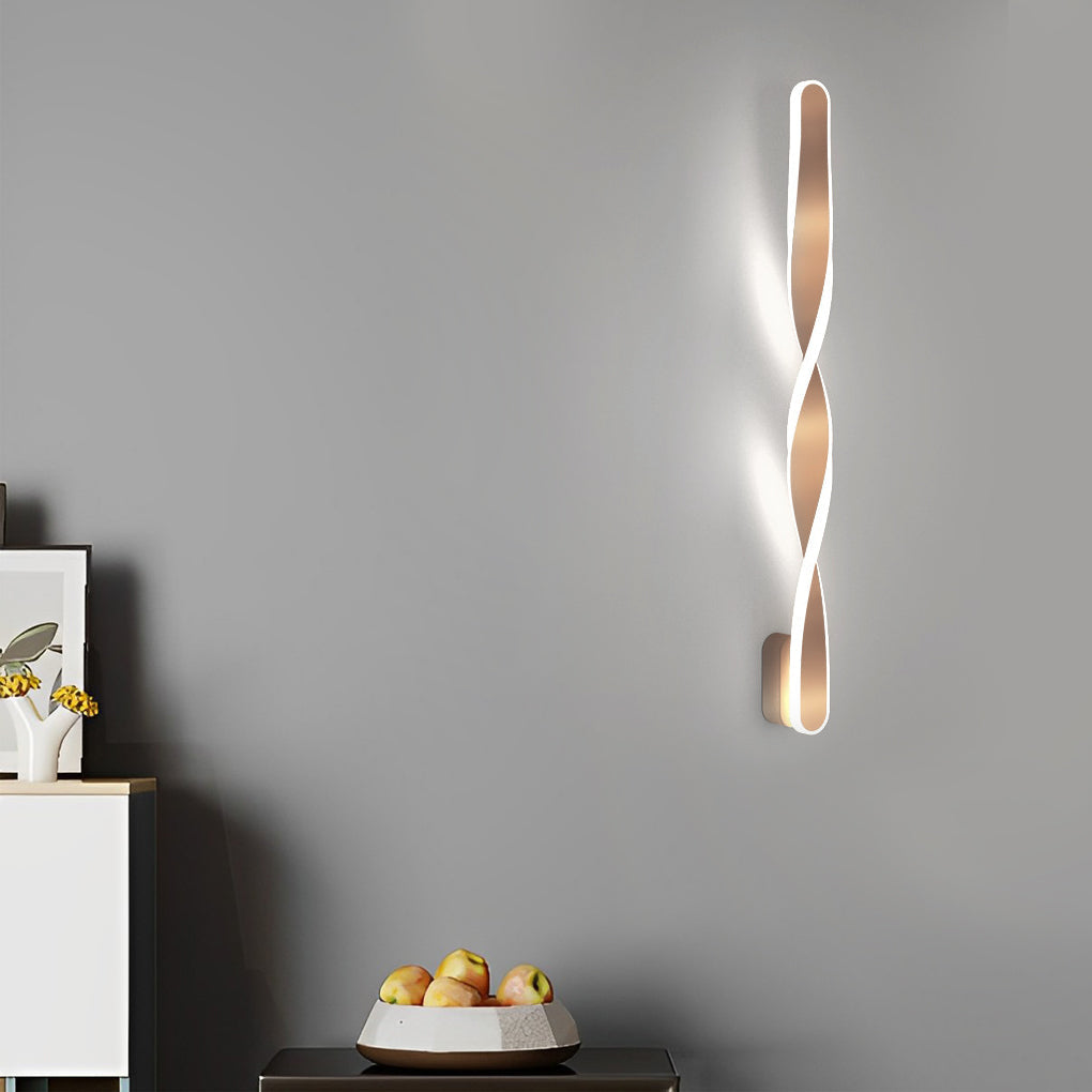 Modern Spiral Strip LED Wall Sconce 29W Minimalist Long Linear Light Fixture for Living Room