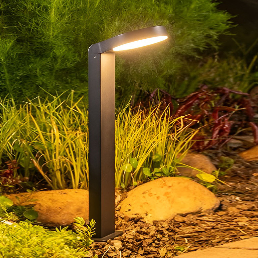 Modern Spoon Shaped 18W LED Outdoor Pathway Light Waterproof Black Exterior Wall Sconce